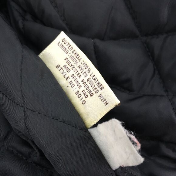 Vintage Bermans Leather Motorcycle‎ Jacket Womens Sz 12 Black Biker Belted USA - Picture 10 of 10